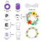 3960 Pieces Pony Beads for Bracelet Making Kit 48 Colors Kandi Beads Set, 2400 Pieces Plastic Rainbow Bead Bulk and 1560pcs Letter Beads with 20 Meter Elastic Threads for Craft Jewelry Necklace